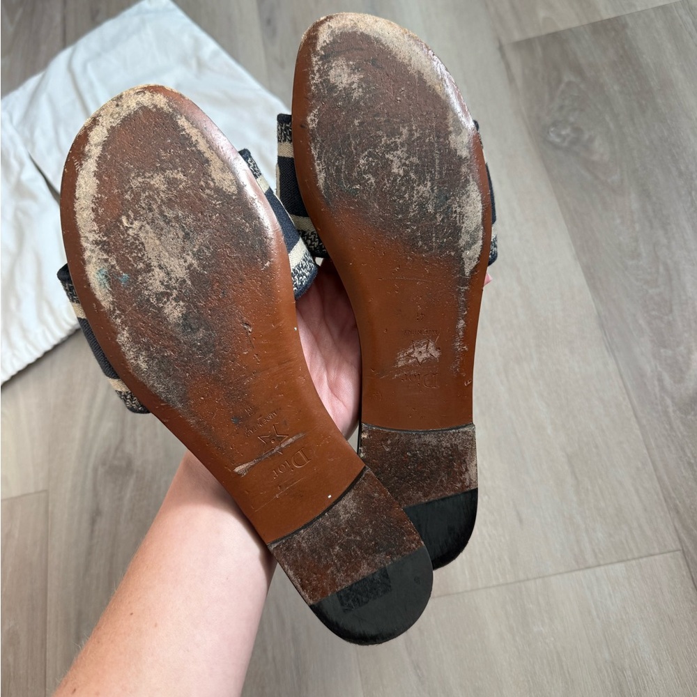 Dior Black and Beige Christian Dior Slide Sandals - Picture 11 of 11